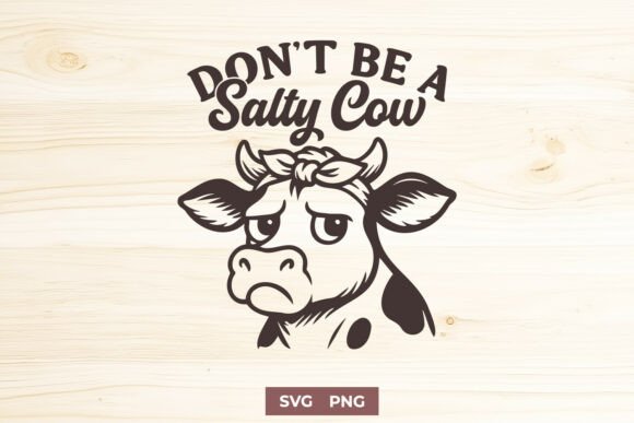 Don’t Be a Salty Cow Funny SVG PNG Print for Crafts and Graphics