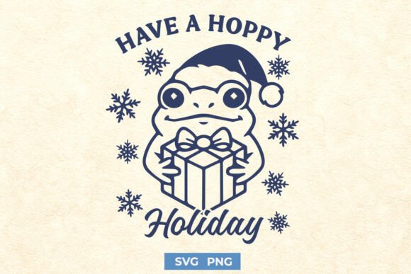 Have a Hoppy Holiday Frog Funny SVG PNG for Graphics and Crafts