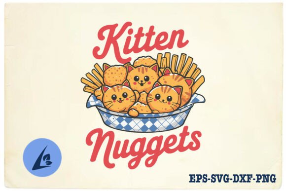 Kitten Nuggets Chicken Cat Funny SVG Graphics for Crafts