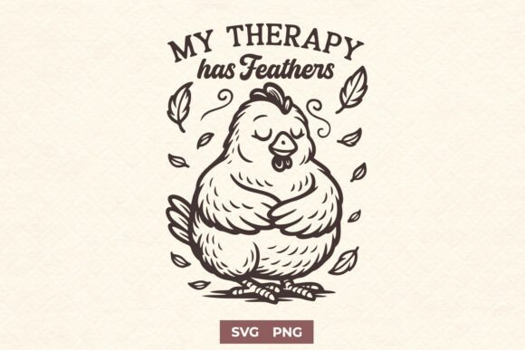 My Therapy Has Feathers Funny SVG PNG for Crafts and Graphics