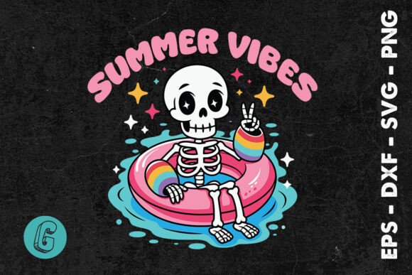 Summer Vibes Summer Skeleton Funny SVG for Crafts and Graphics